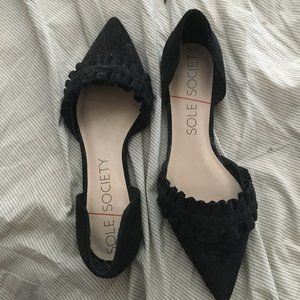 Sole Society Black Flats